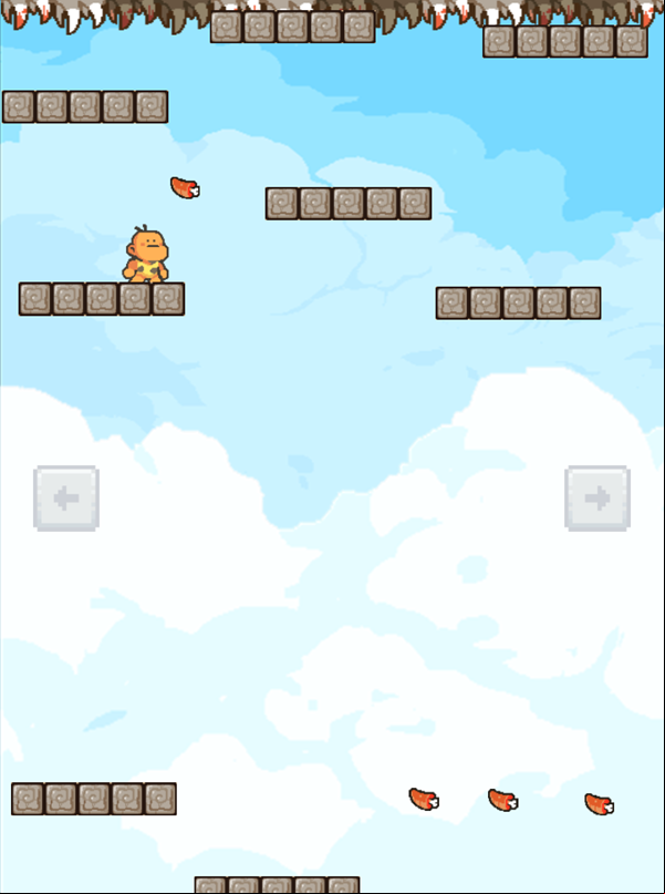Caveman Down Game Start Screenshot.