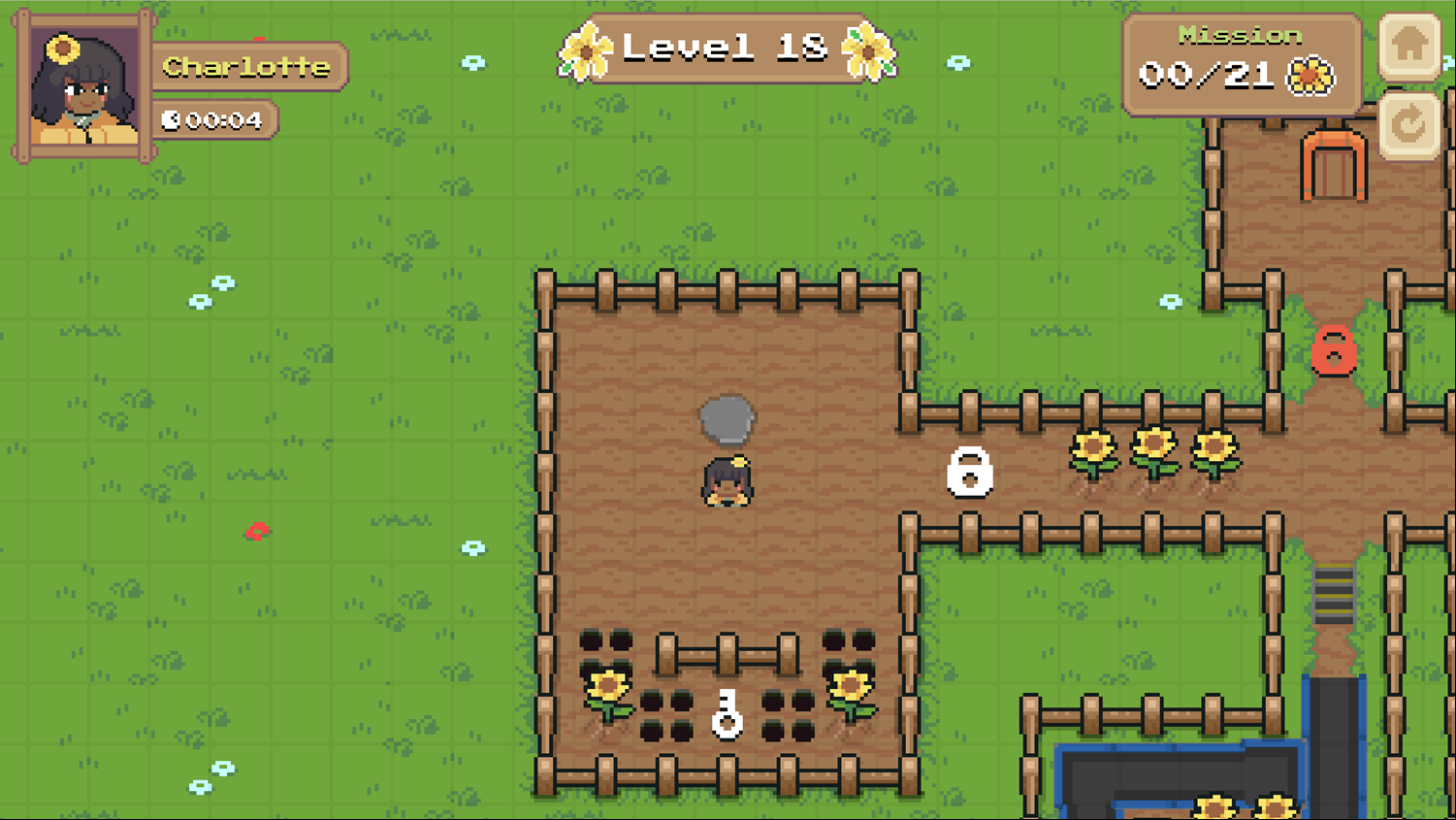 Charlotte Valley Game Level With Locks and Keys Screenshot.