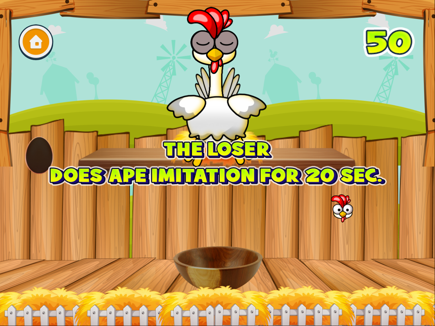 Chicken Challenge Game Penalty Screenshot.