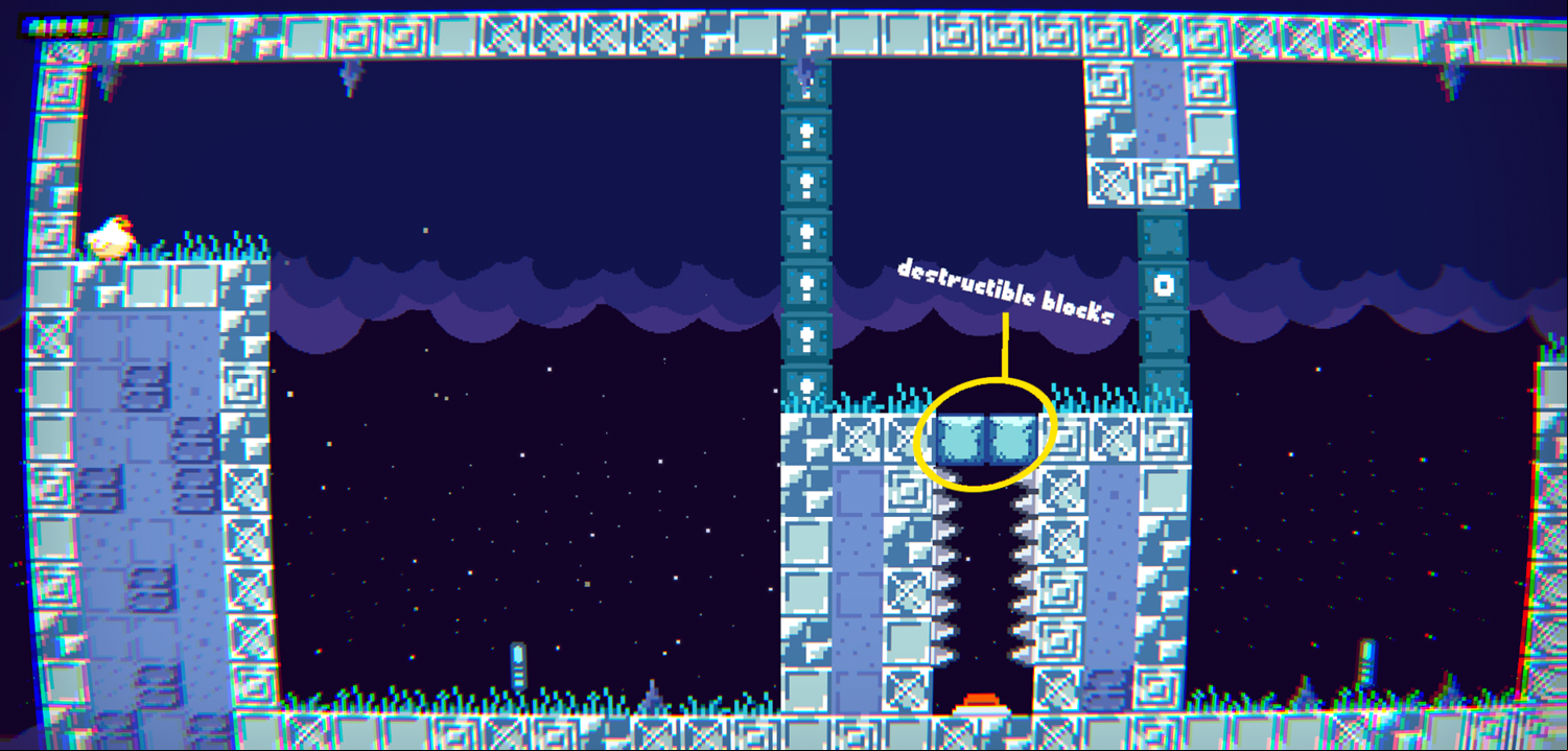 Chickens With Bombs Game Destructible Blocks Info Screenshot.
