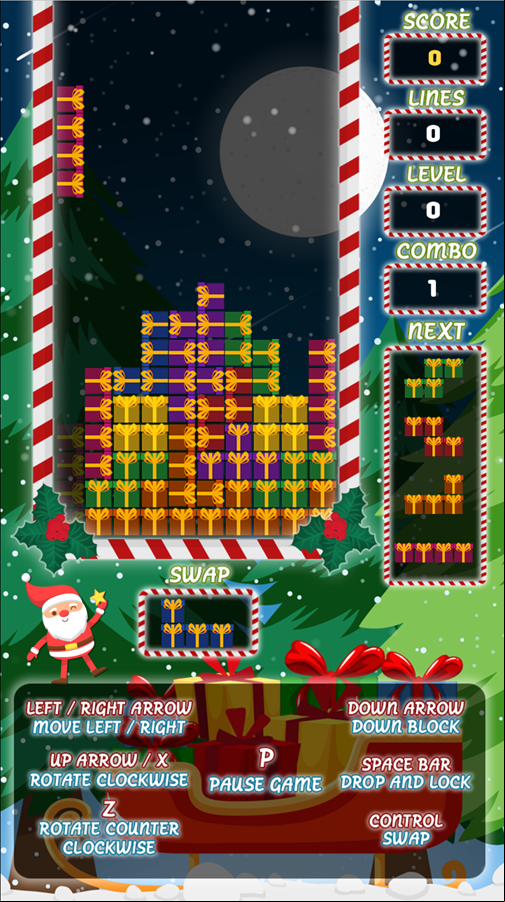 Christmas Blocks Game Screenshot.