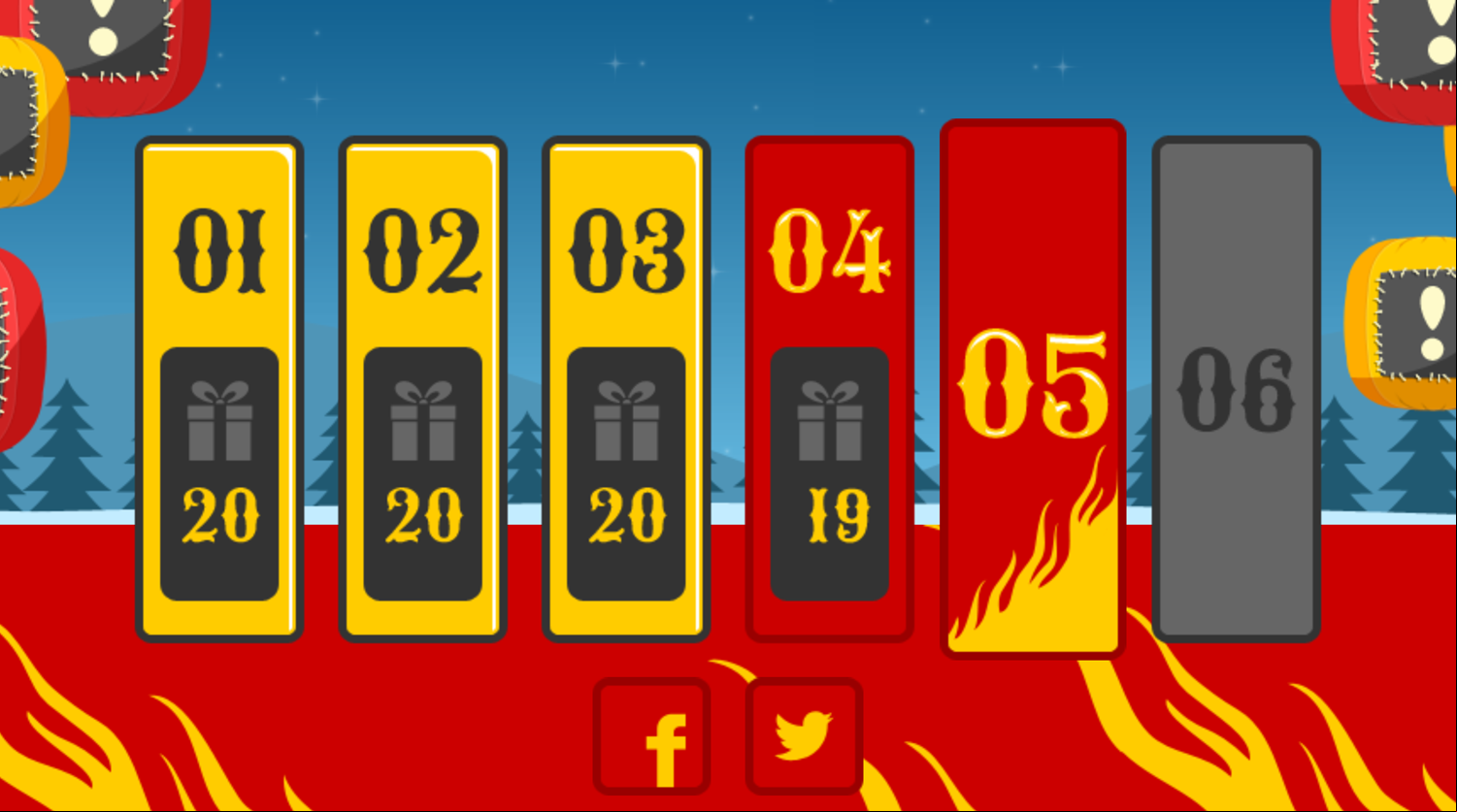 Christmas Furious Level Select Screenshot.