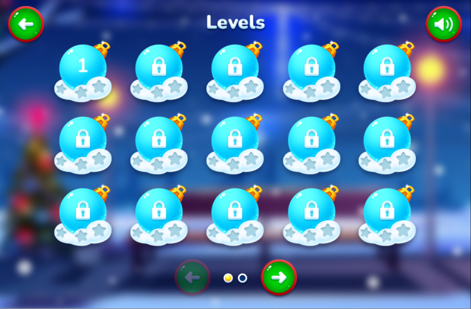 Christmas Gift Packing Game Level Select Screenshot.