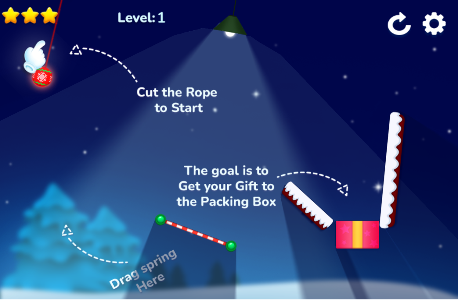 Christmas Gift Packing Game Level Start Screenshot.