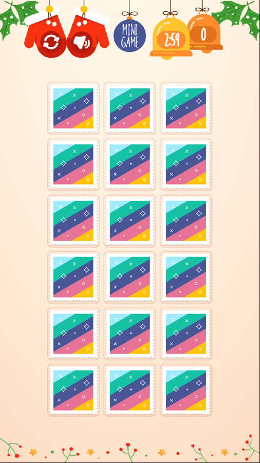 Christmas Memory Game Start Screenshot.