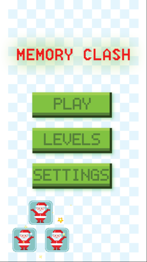 Christmas Memory Match Game Welcome Screen Screenshot.