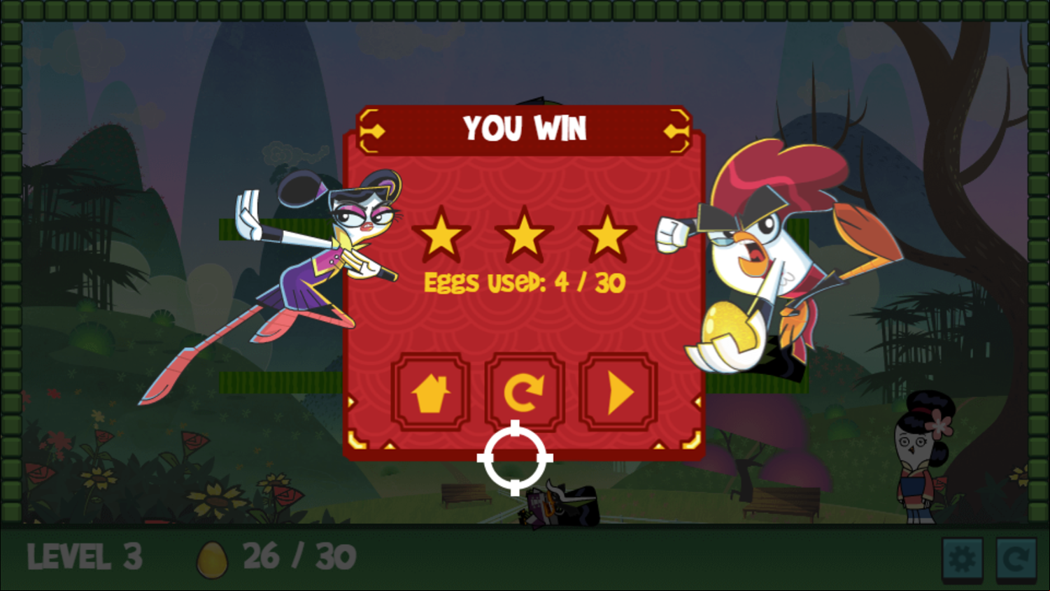 Chuck Chicken the Magic Egg You Win Screen Screenshot.