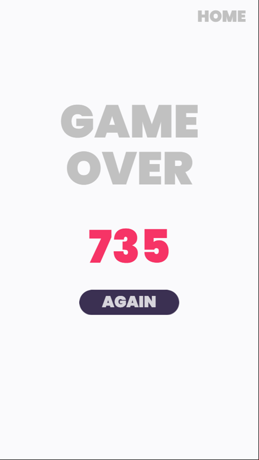 Circle Collector Game Over Screenshot.