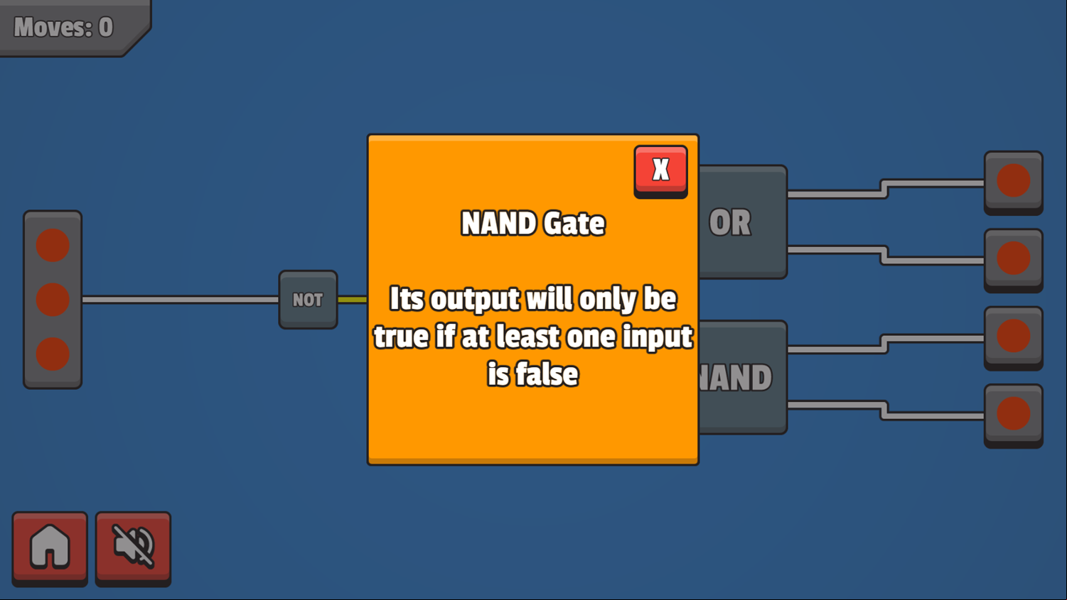 CircuitGates Game Nand Gate Screenshot.