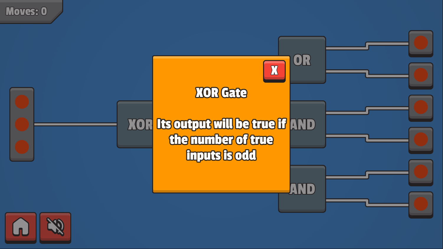CircuitGates Game Xor Gate Screenshot.