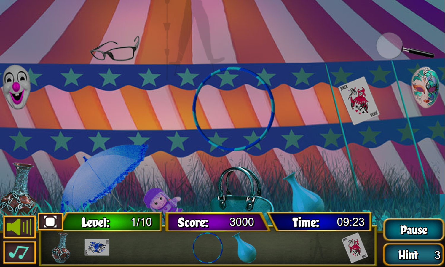 Circus Adventures Game Stage 1 Play Screenshot.