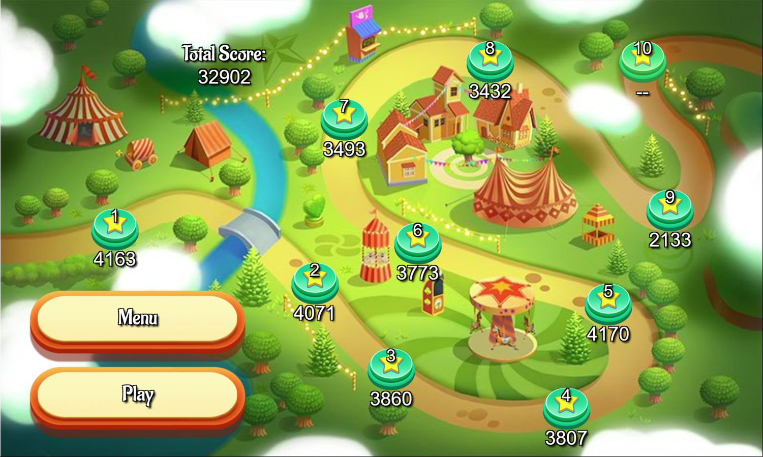 Circus Solitaire Final Level Screenshot.