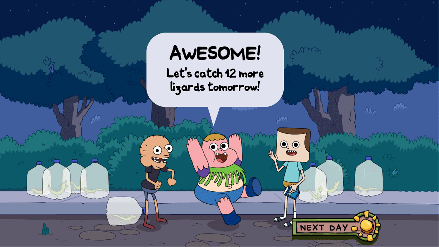 Clarence Lizard Day Hunt Game Level Complete Screenshot.