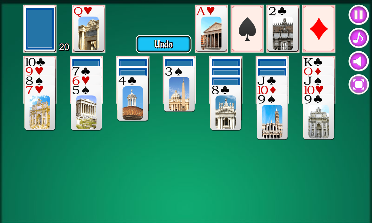 Classic Klondike Game Play Screenshot.