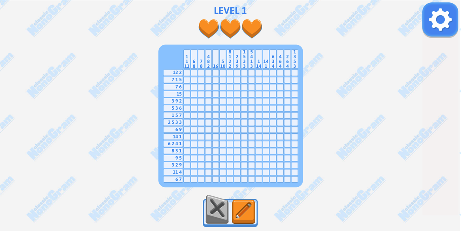 Classic Nonogram Game Large Puzzle Screenshot.