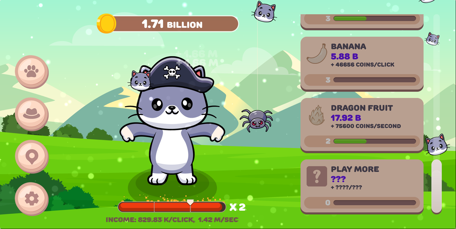 Clicker Cute Animals Game Spider Screenshot.