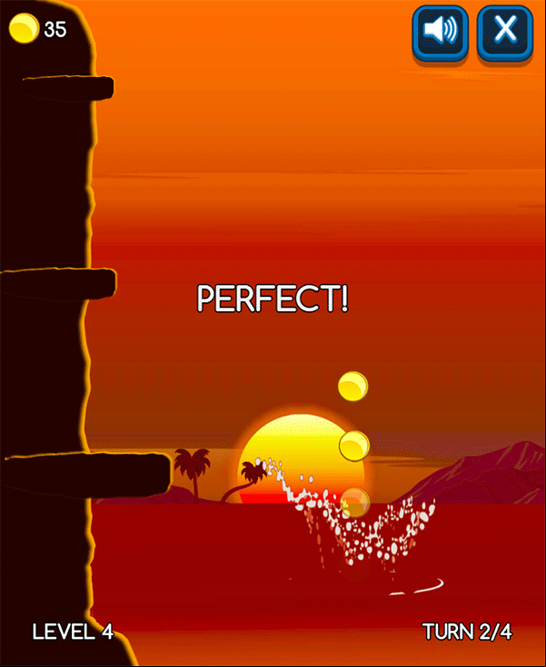 Cliff Diving Game Play Screenshot.