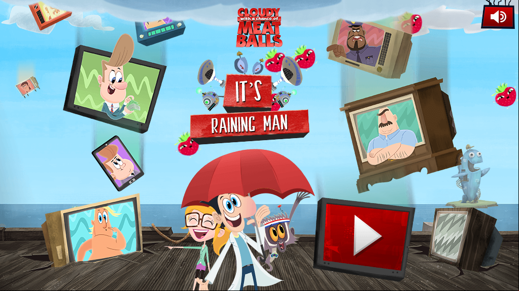 Cloudy with a Chance of Meatballs Its Raining Man Welcome Screen Screenshot.