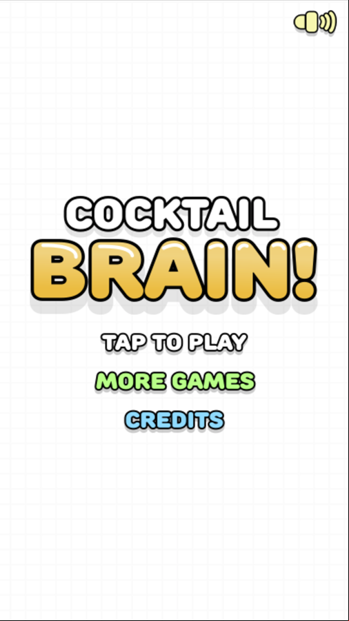 Cocktail Brain Game Welcome Screen Screenshot.