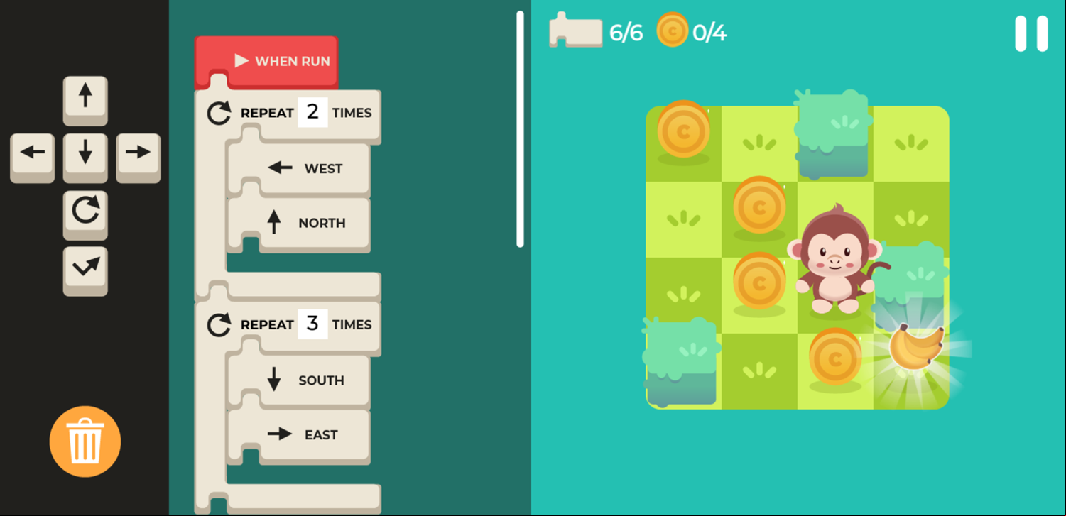 Code Monkey Game Long Instruction Set Screenshot.