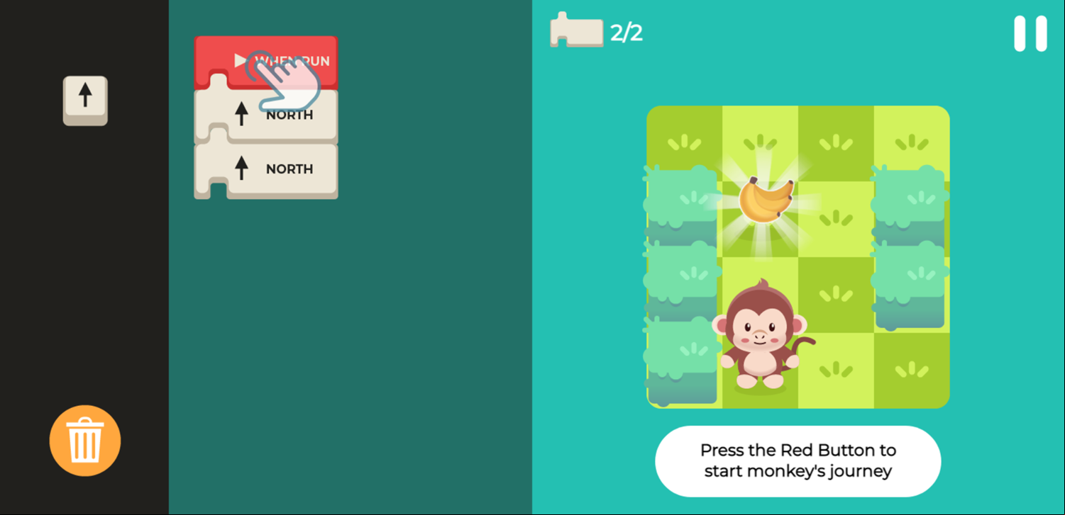 Code Monkey Game Run Routine Tutorial Screen Screenshot.