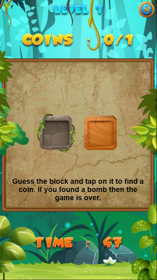 Coins Finder Game Level Start Screenshot.