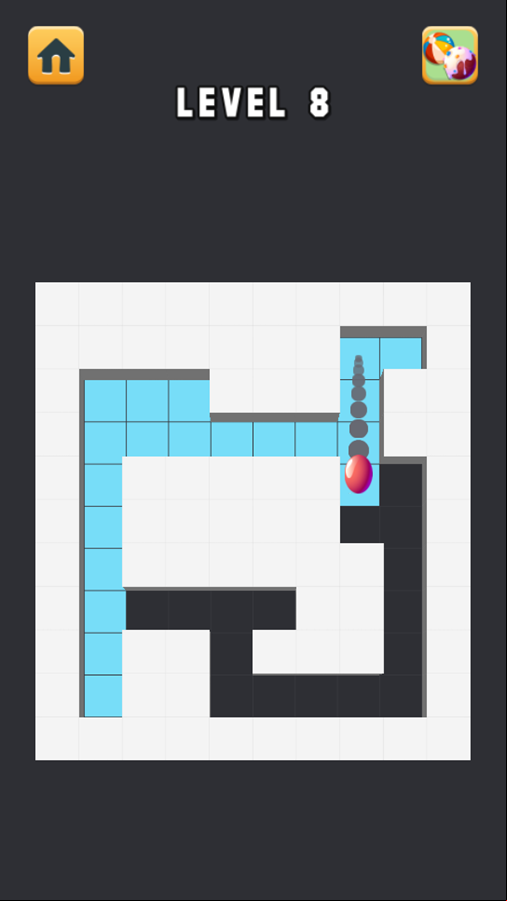 Color Maze Puzzle Game Level Play Screenshot.