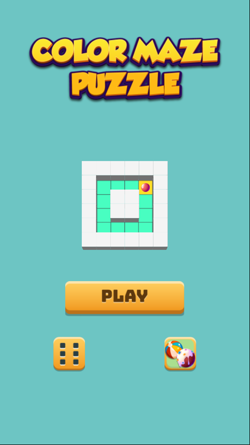 Color Maze Puzzle Game Welcome Screen Screenshot.