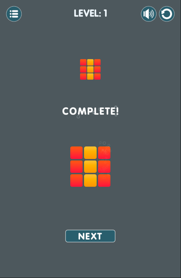 Color Me Puzzle Game Level Complete Screenshot.