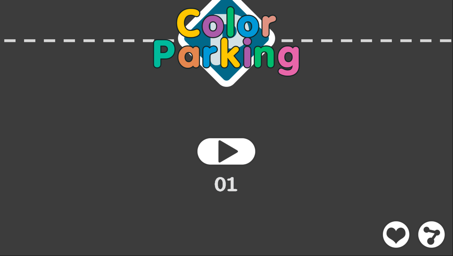 Color Parking Game Welcome Screen Screenshot.