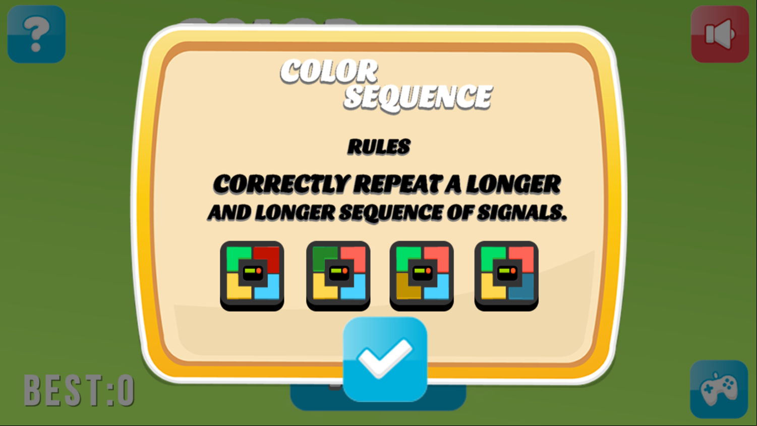 Color Sequence Game How To Play Screenshot.