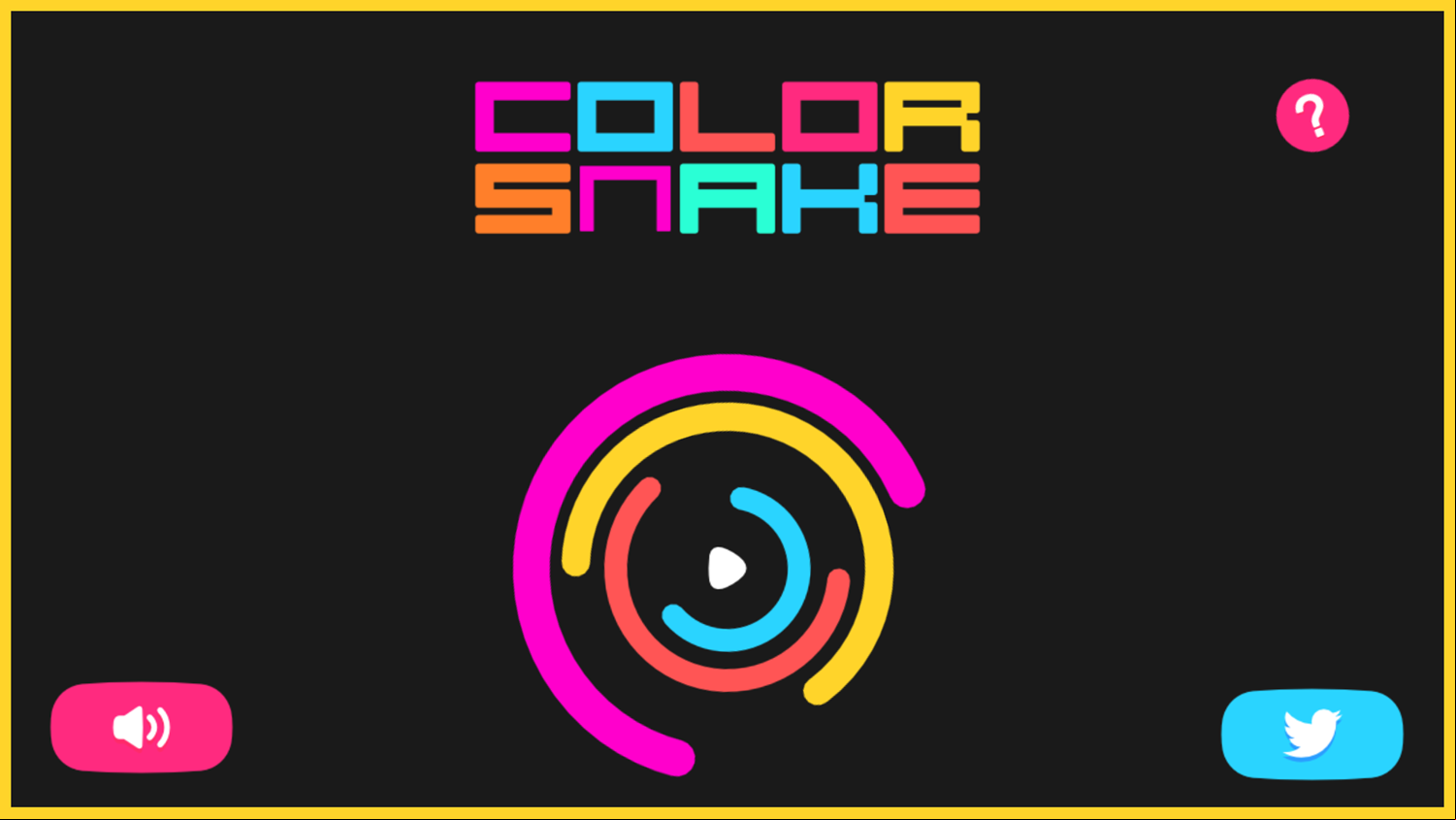 Color Snake Game Welcome Screen Screenshot.