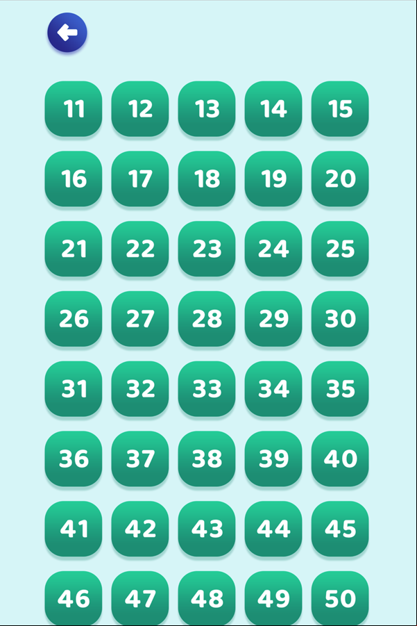 Color Strings Game Level Select Screen Screenshot.
