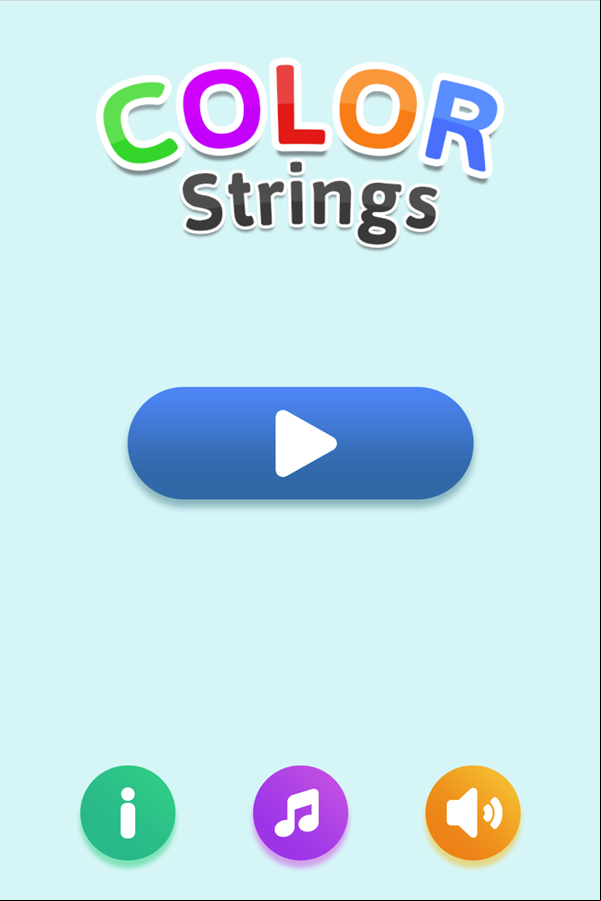 Color Strings Game Welcome Screen Screenshot.