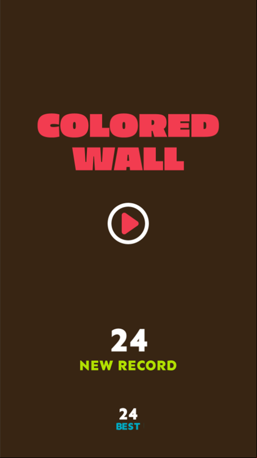 Colored Wall Game Best Score Screenshot.