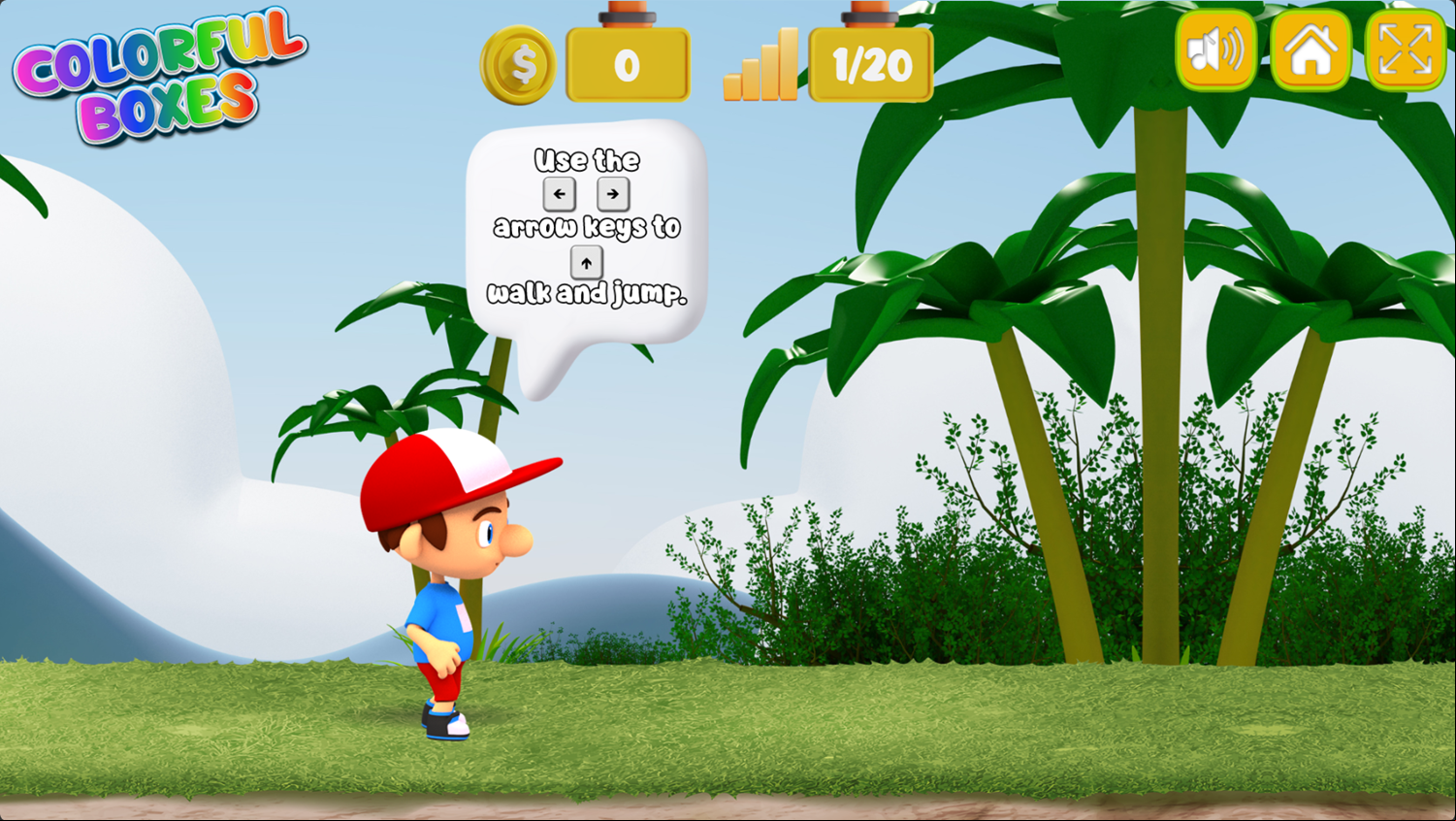 Colorful Boxes Game Controls Screenshot.