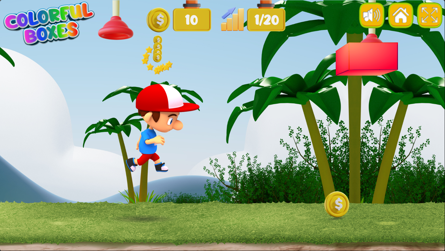 Colorful Boxes Game Play Screenshot.