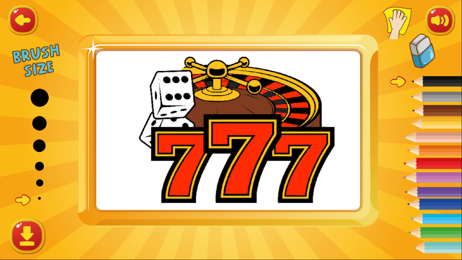Coloring Book Casino Game Coloring Finished Screenshot.