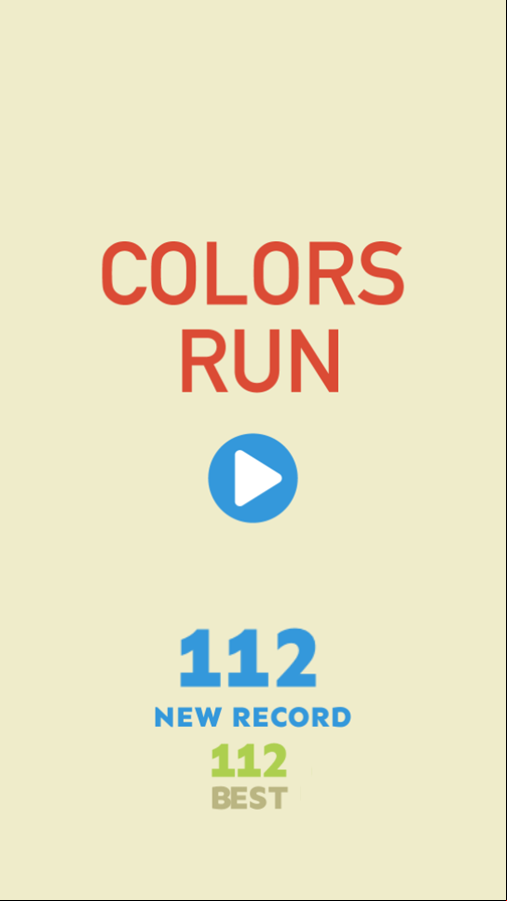 Colors Run Game Score Screenshot.