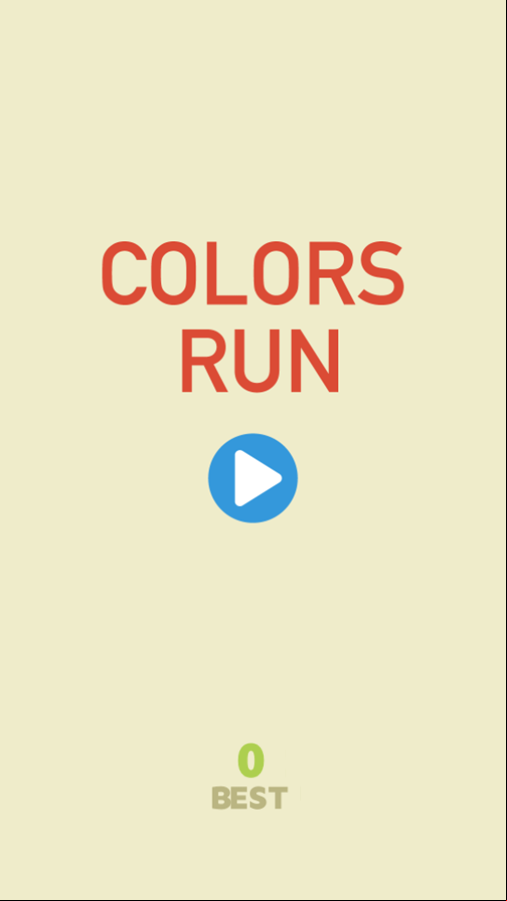 Colors Run Game Welcome Screen Screenshot.
