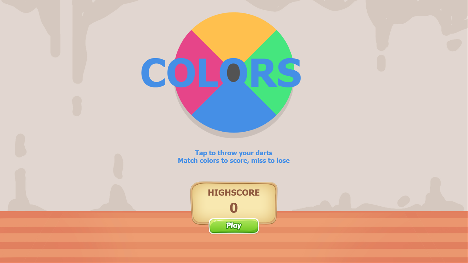 Colors Game Welcome Screen Screenshot.