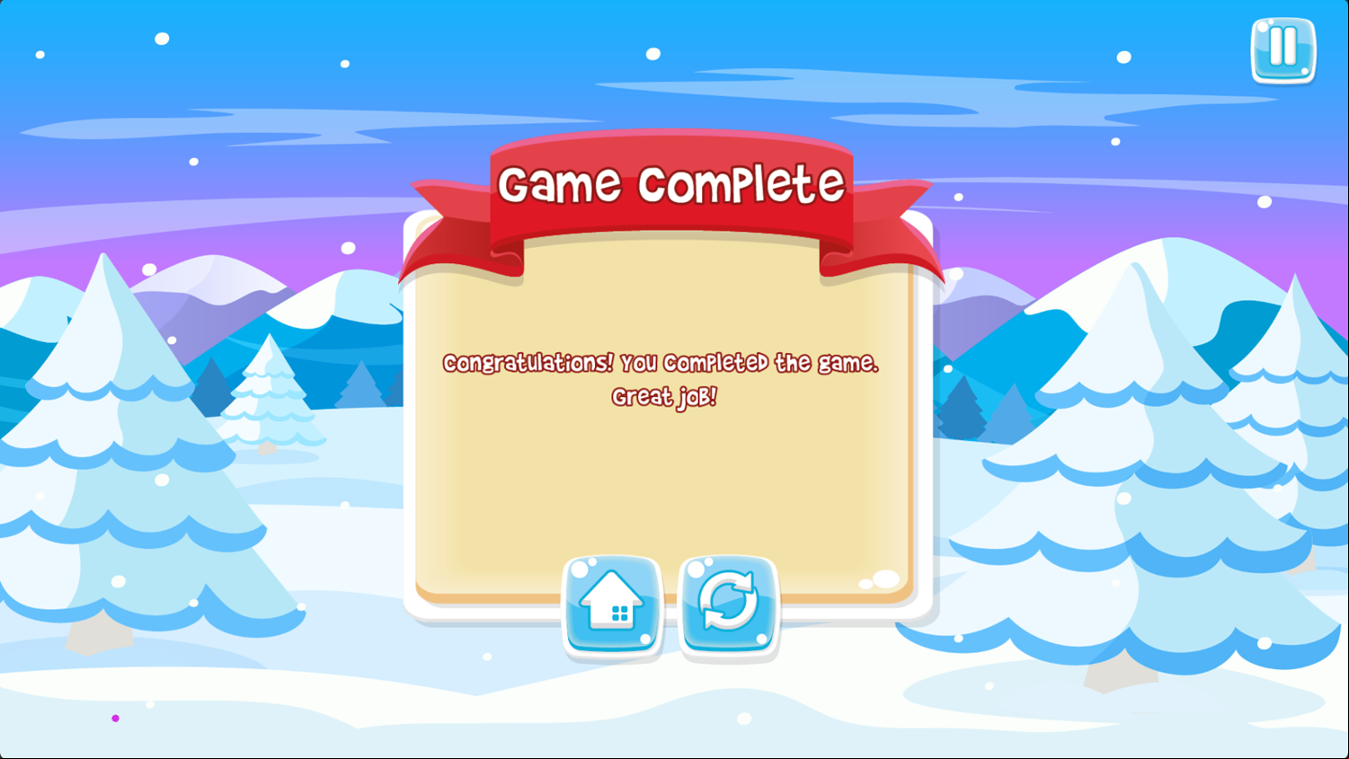 Complete The Pieces Game Complete Screenshot.