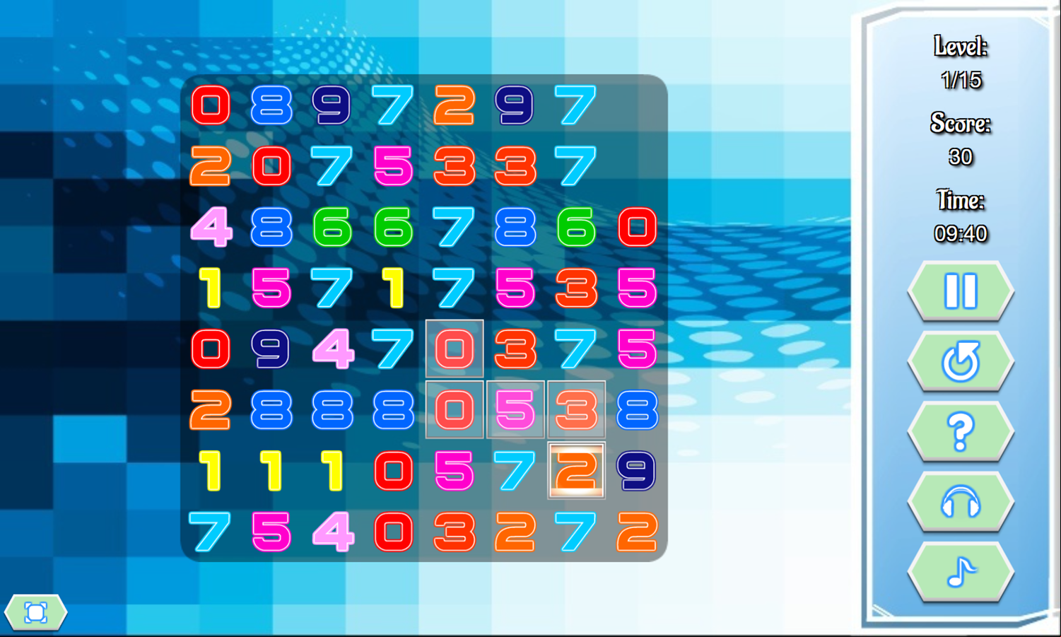 Connect 10 Game Play Screenshot.