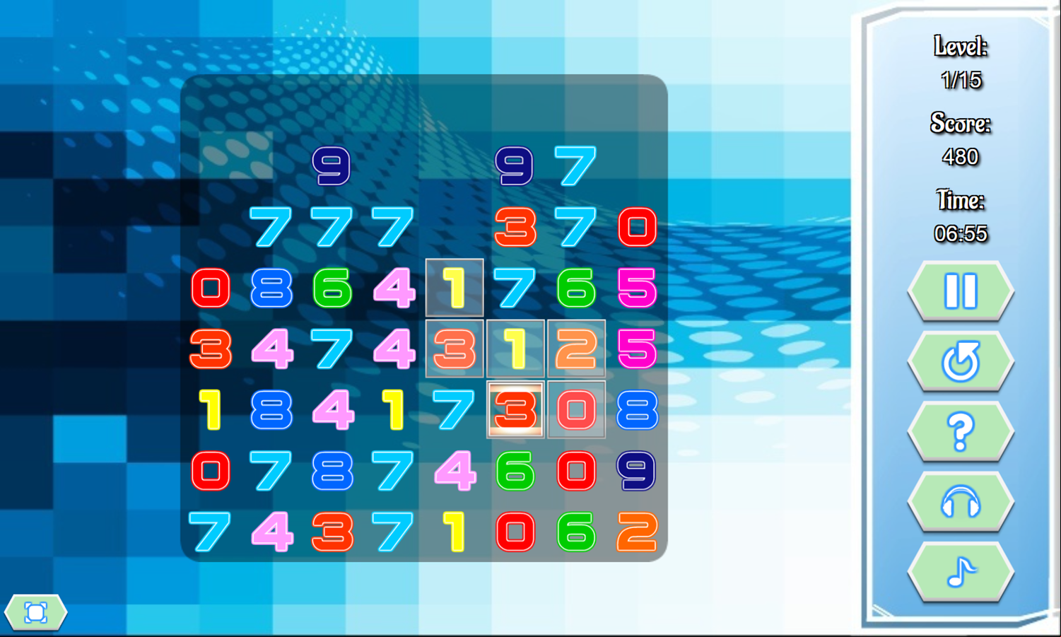 Connect 10 Game Progress Screenshot.