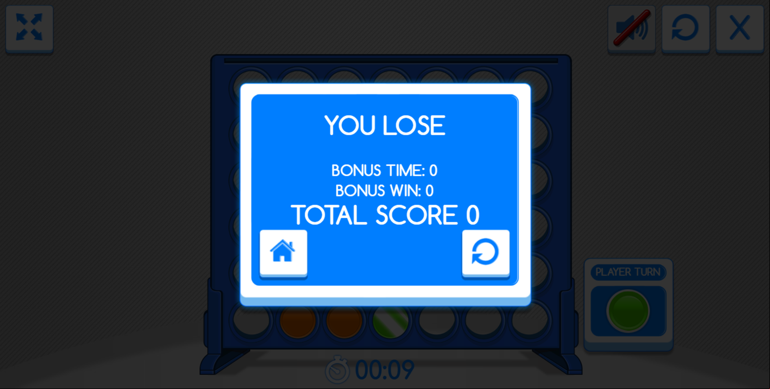 Connect 4 Game You Lose Screenshot.