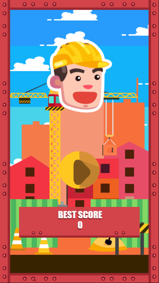 Construction Worker Bubble Shooter Game Welcome Screen Screenshot.