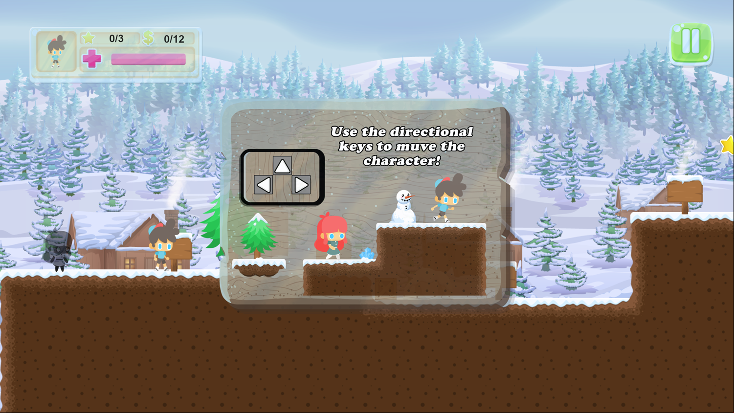 Couple in Trouble 2 Game Movement Instructions Screenshot.