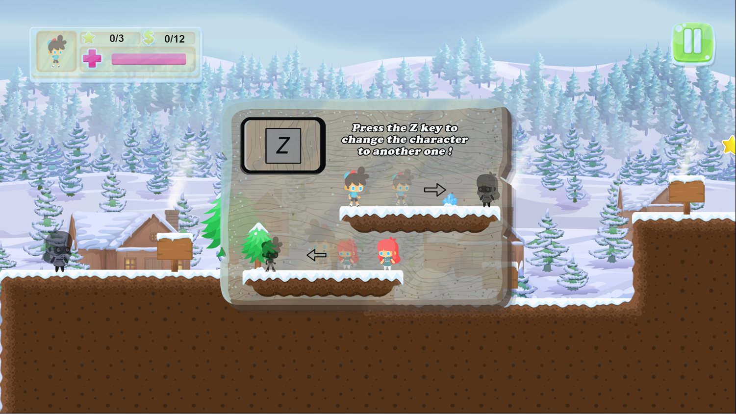 Couple in Trouble 2 Game Character Switching Instruction Screenshot.