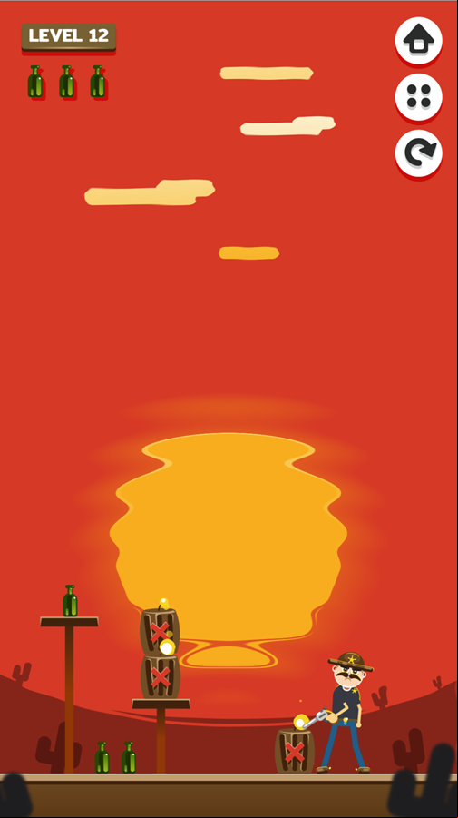 Cowboy Shoot Game Explosives Level Screenshot.