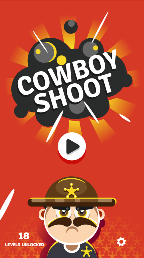 Cowboy Shoot Game Welcome Screen Screenshot.